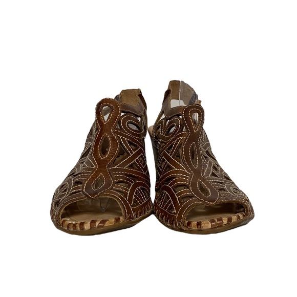 PIKOLINOS 'Paris' Slingback Spring Peep Toe Perforated Sandal Brown 40 - Picture 7 of 14